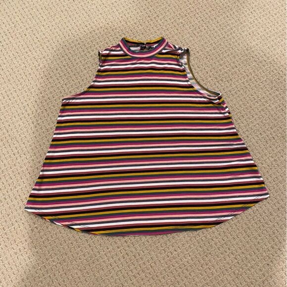 🔆3/$25🔆 Love, Fire Striped Sleeveless Tunic Size L - Picture 1 of 7